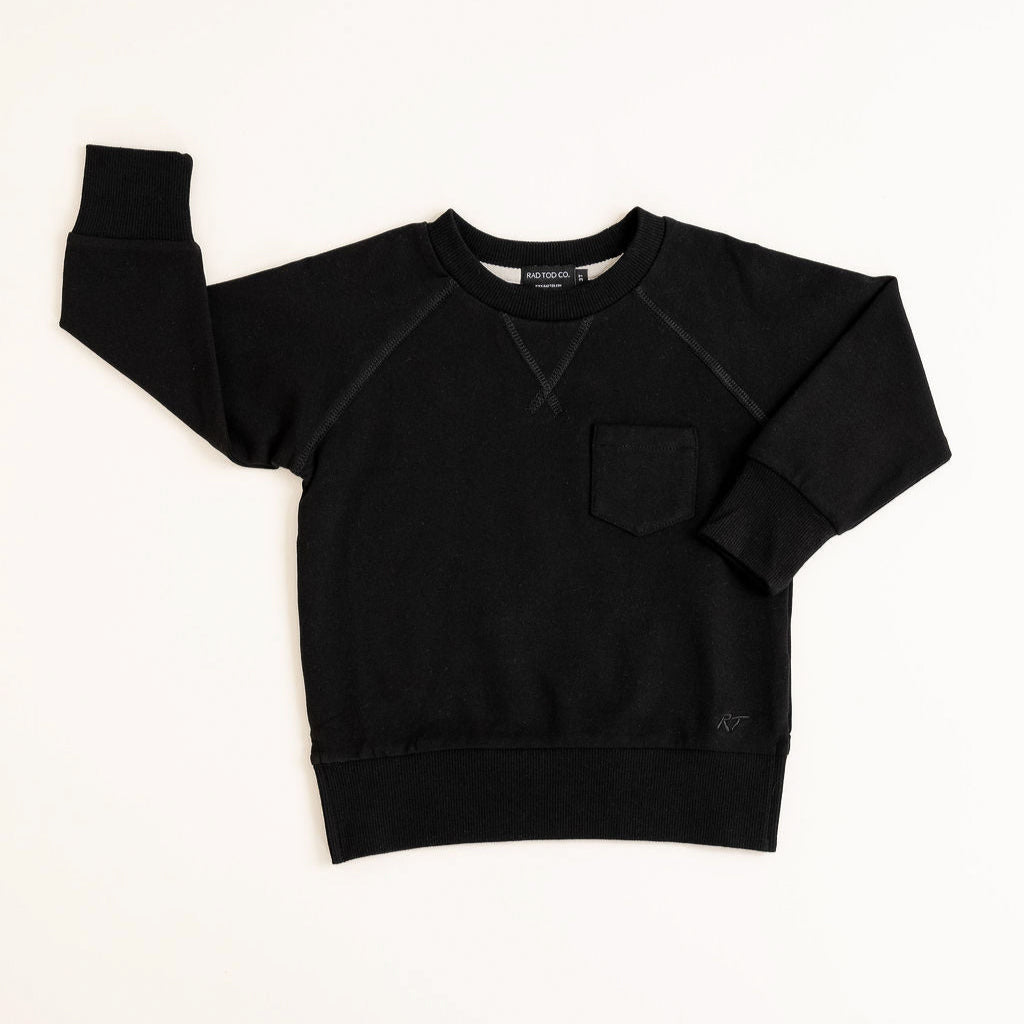 ORGANIC COTTON CREWNECK - ONYX