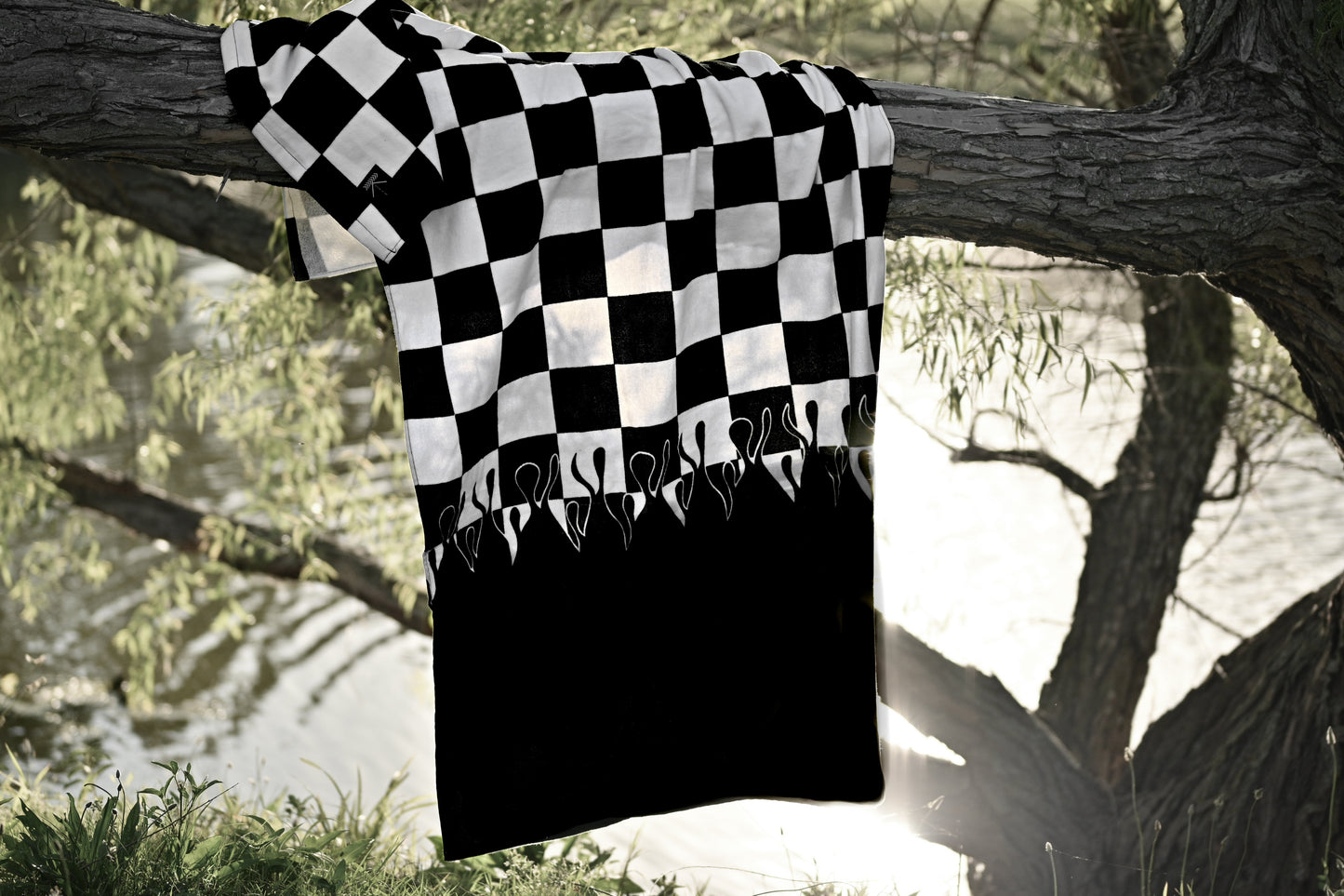 Checker Flame Beach Towel