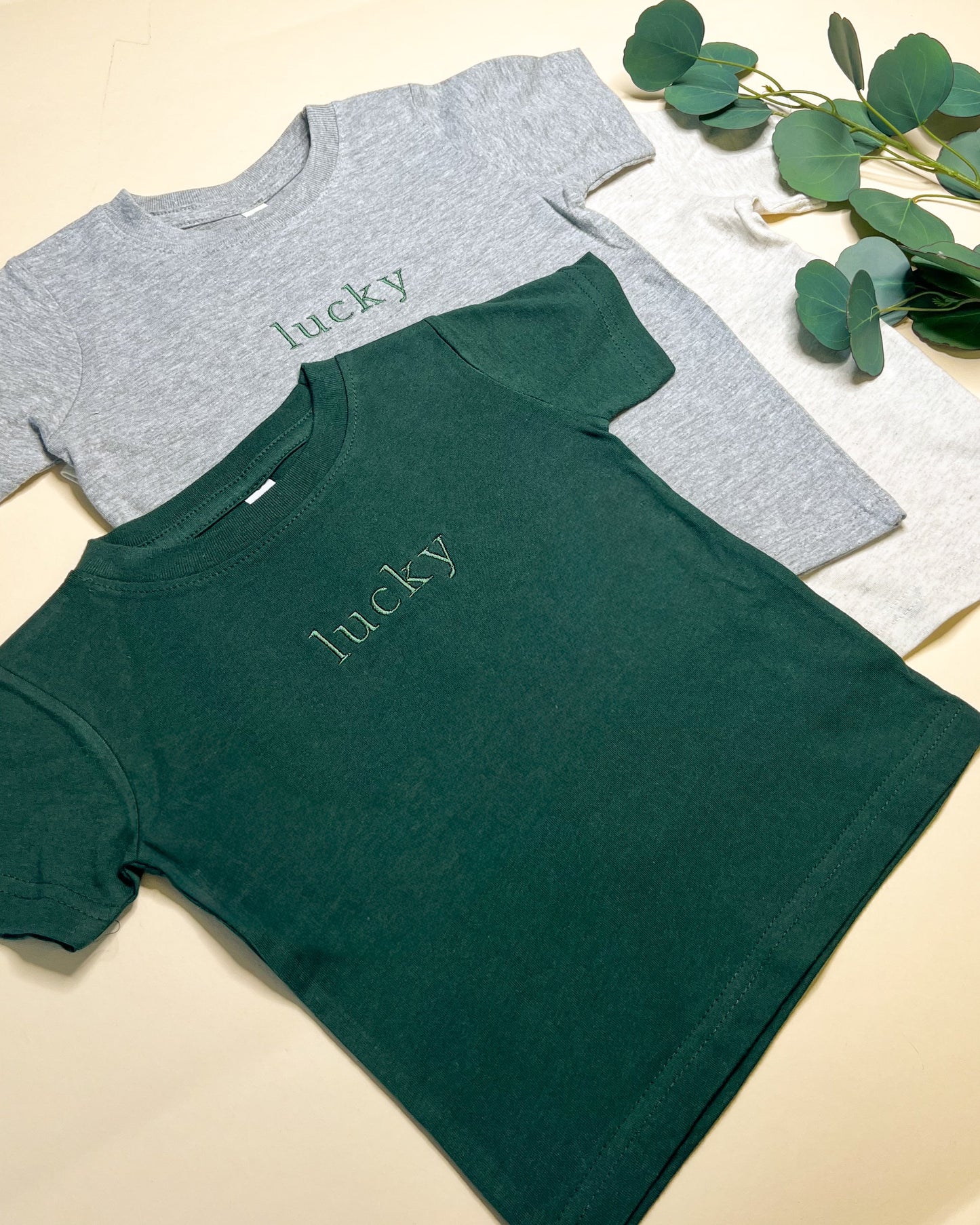 Lucky Embroidered Child Tee