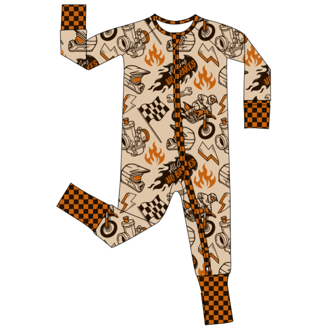 All Gas No Brakes Zip Up Pajamas  / PREORDER: shipping Nov 16 - Dec 9