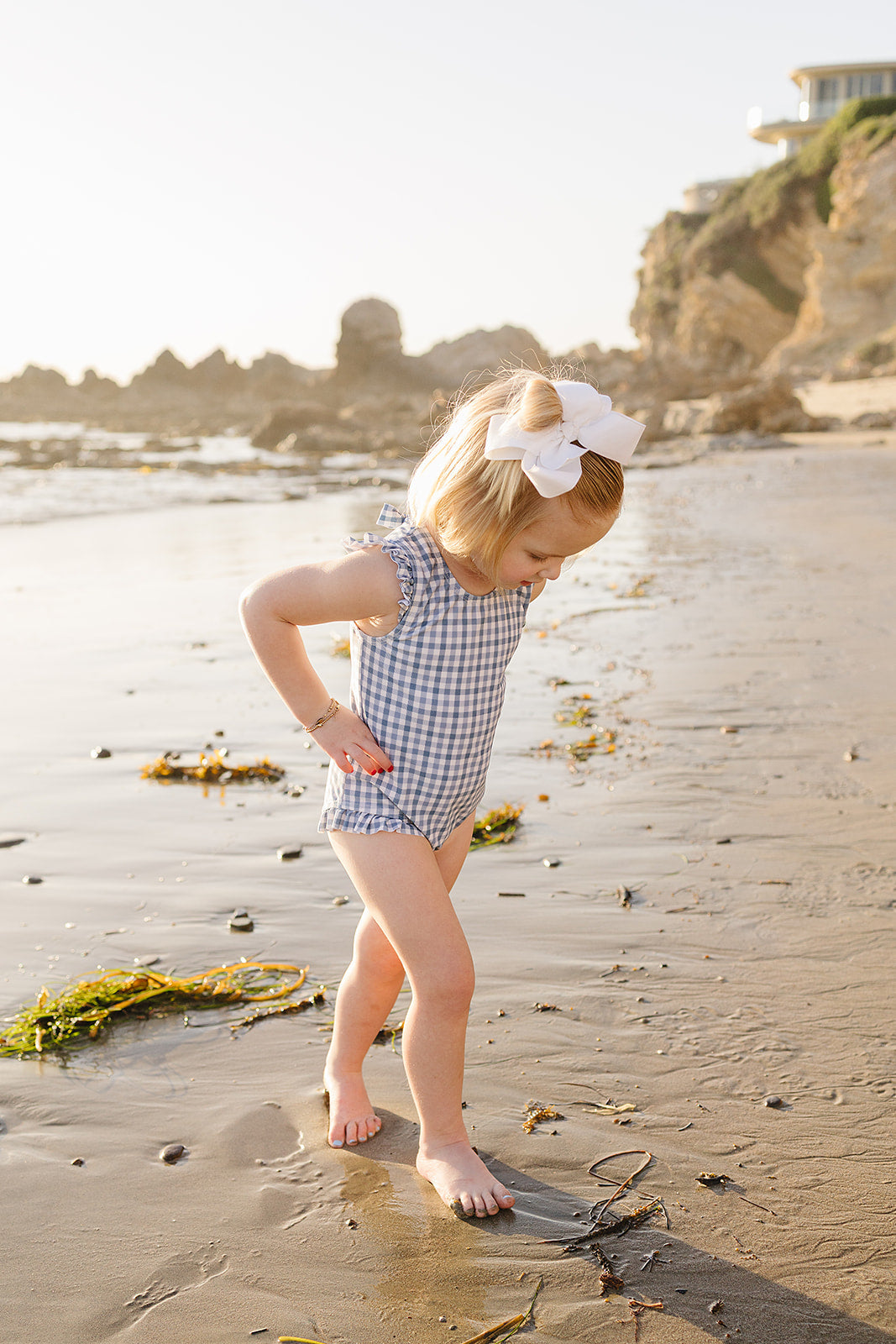 Light Blue Gingham One-Piece