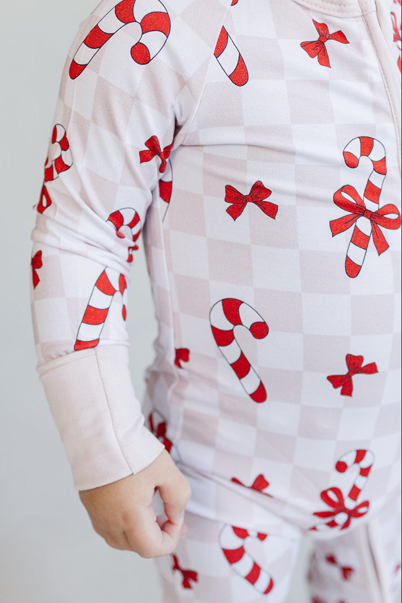 Bamboo Two Piece Set | Bows & Candy Cane