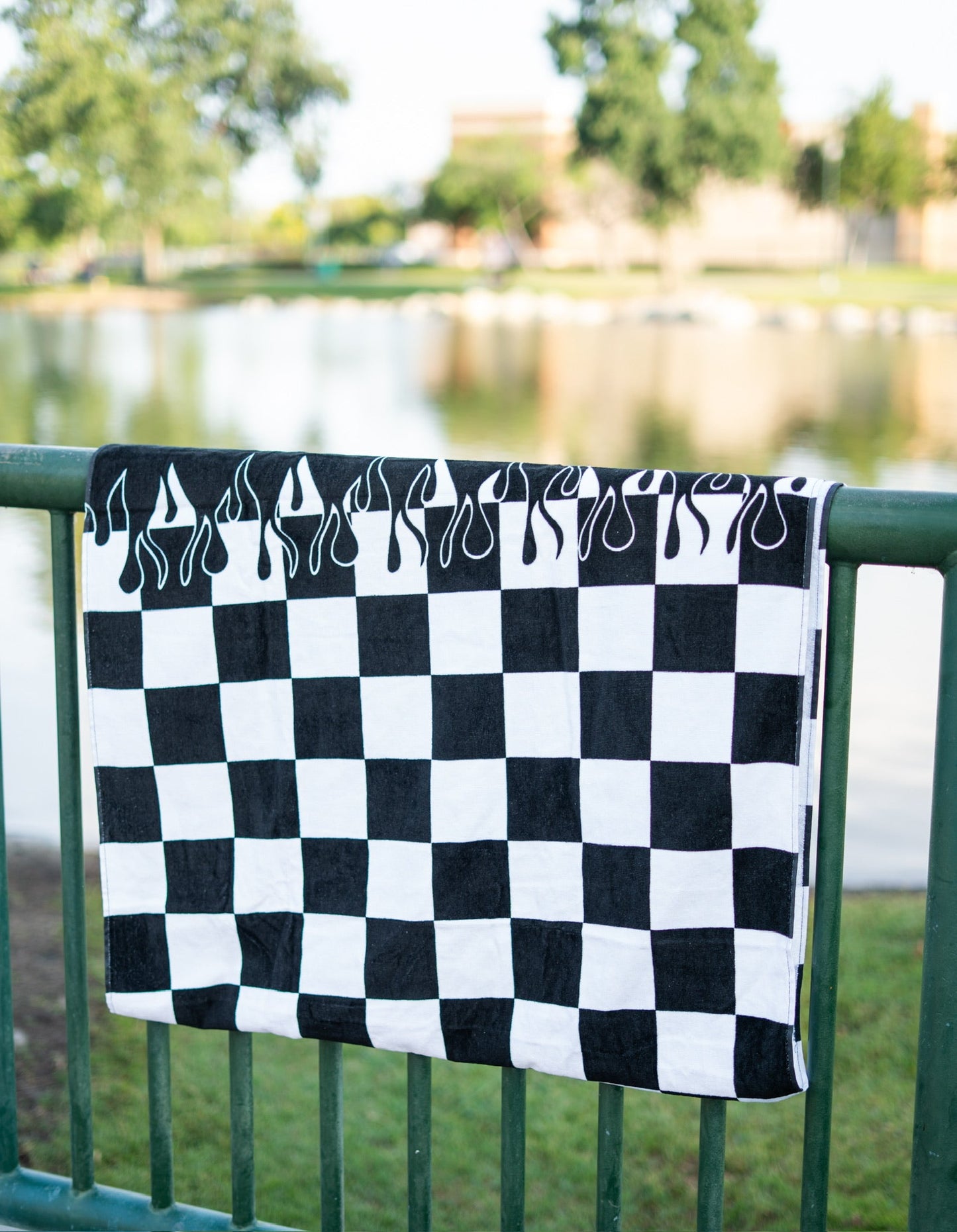 Checker Flame Beach Towel