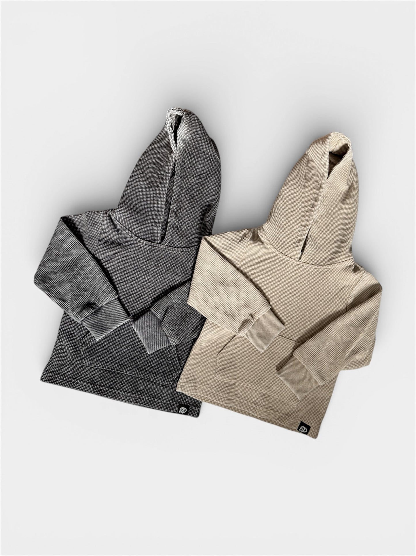 SAND WASHED • WAFFLE HOODED LONG SLEEVE