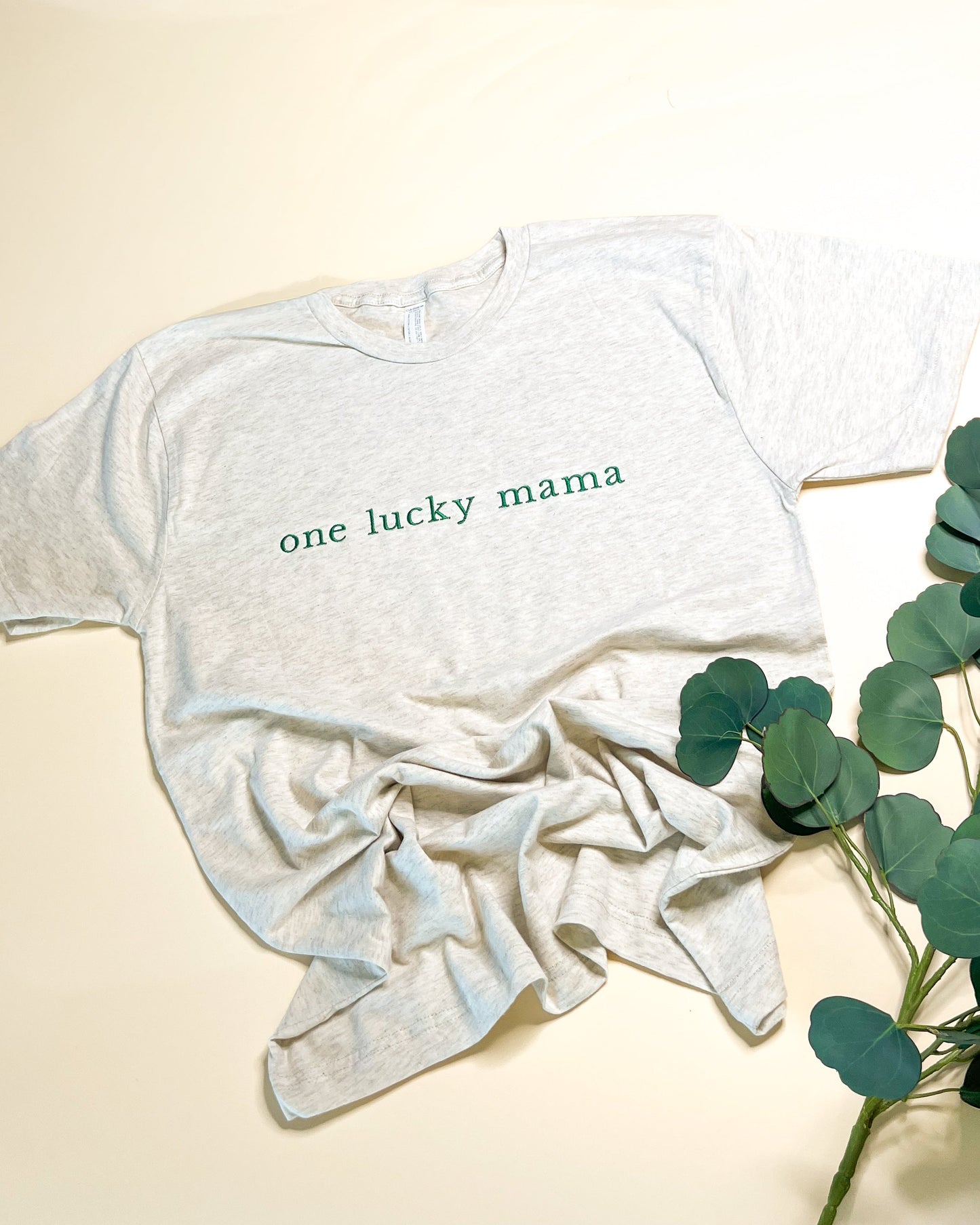 One Lucky Mama Embroidered Tee