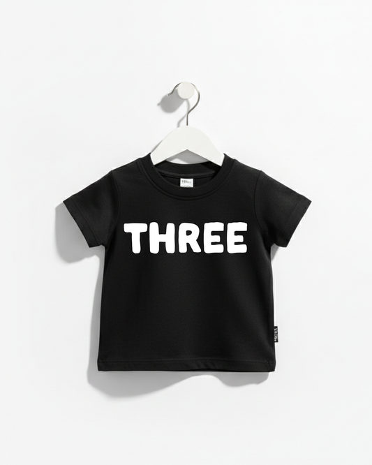 THREE - Birthday Kids Tee