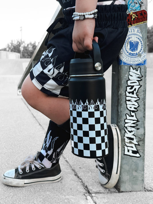 Checker Flame 16 Oz Water Bottle
