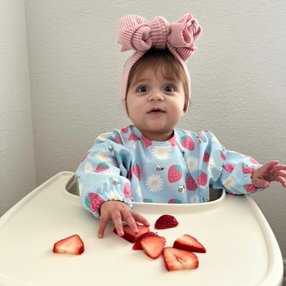 The Grayson Long Sleeve Bib - Strawberry Patch