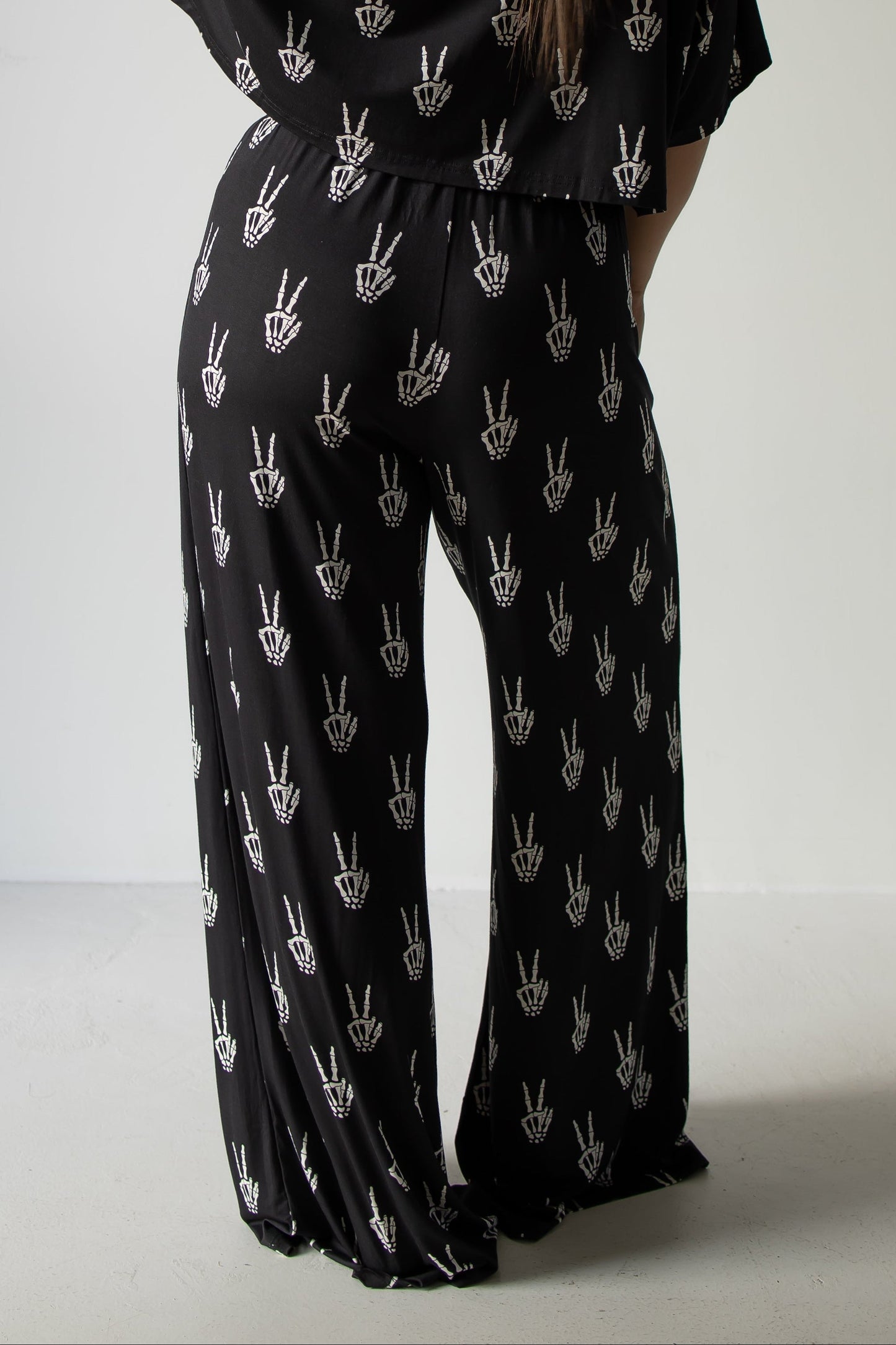 Women's Bamboo Wide Leg Pants | Midnight Skelly