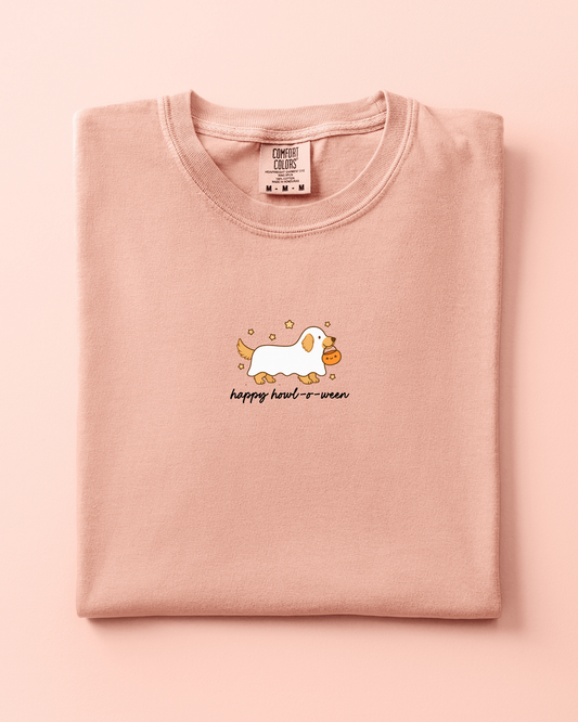 Happy HOWL-O-Ween Golden Retriever Tee