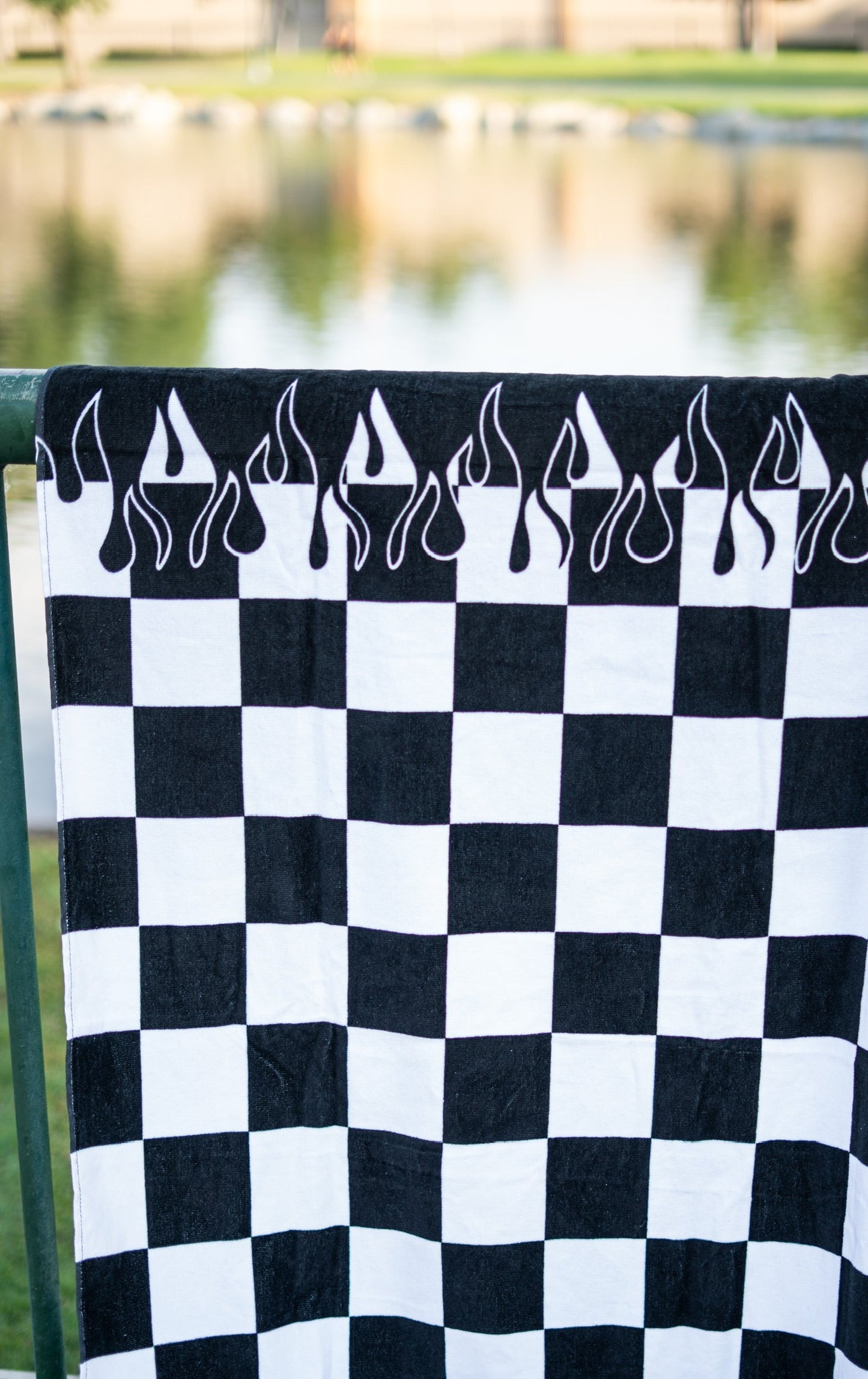Checker Flame Beach Towel