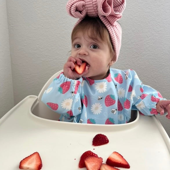 The Grayson Long Sleeve Bib - Strawberry Patch