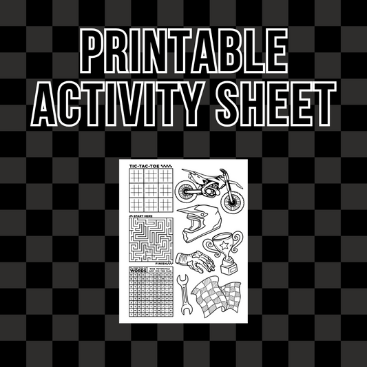 Dirt Bike Activity Sheet - Digital Download