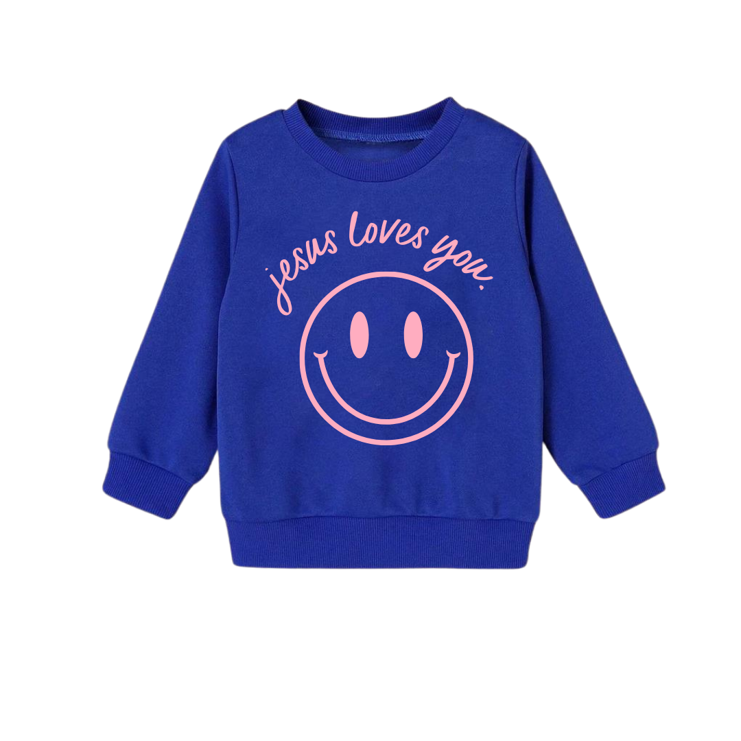 Jesus Loves You Smiley Youth Pullover
