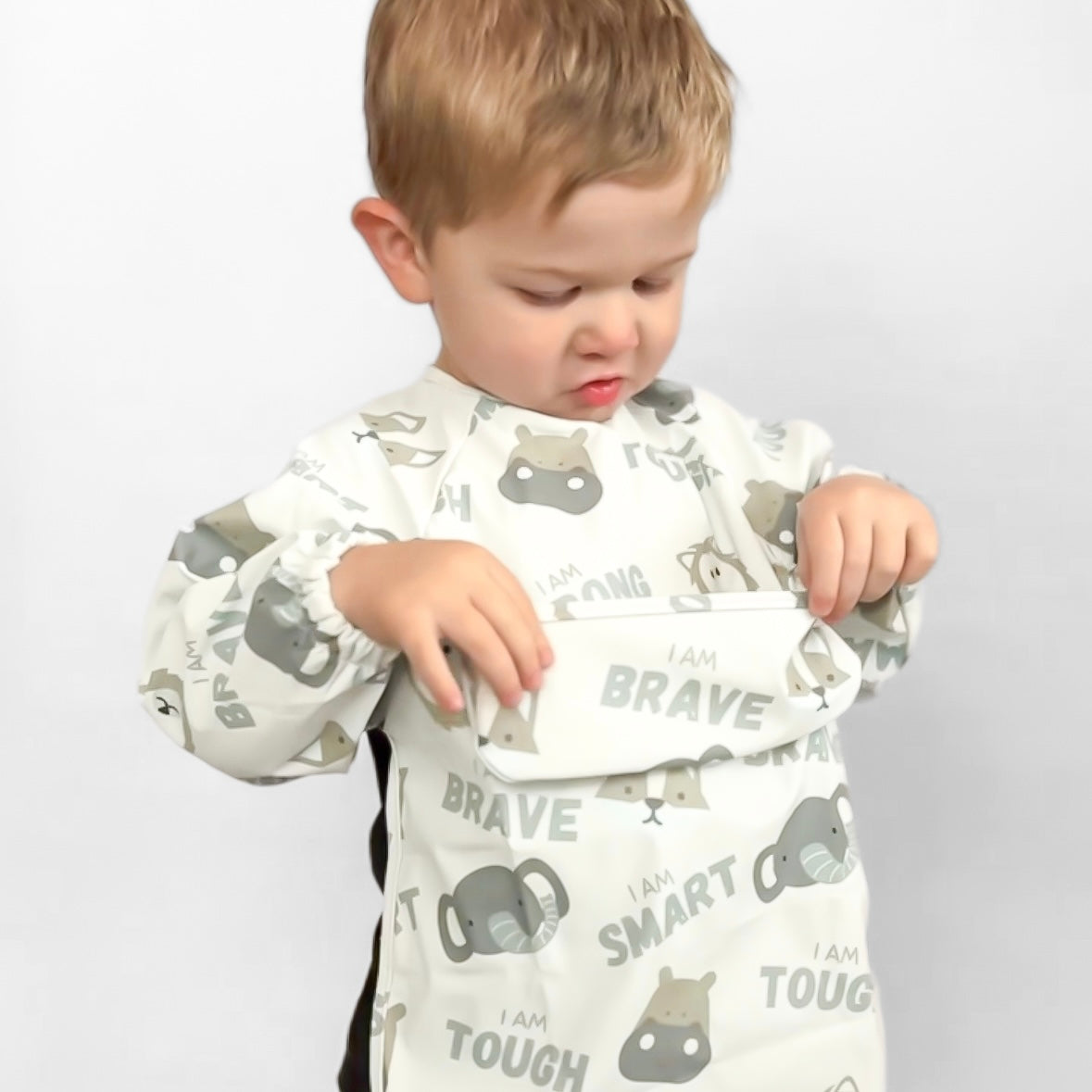 The Grayson Long Sleeve Bib - Affirmation Animals