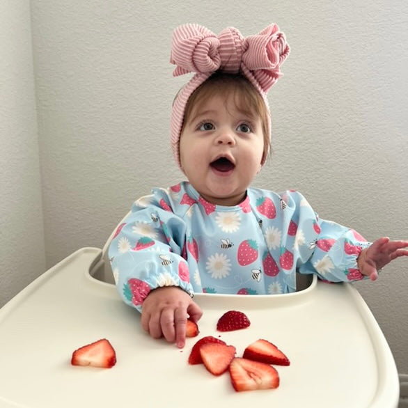 The Grayson Long Sleeve Bib - Strawberry Patch