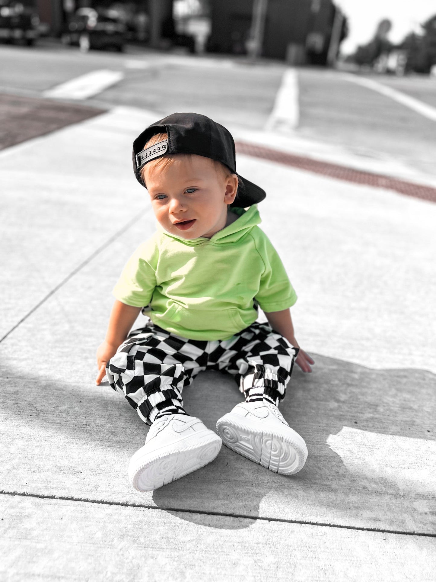 BLACK & WHITE CHECKERED • CARGO SWEATPANTS