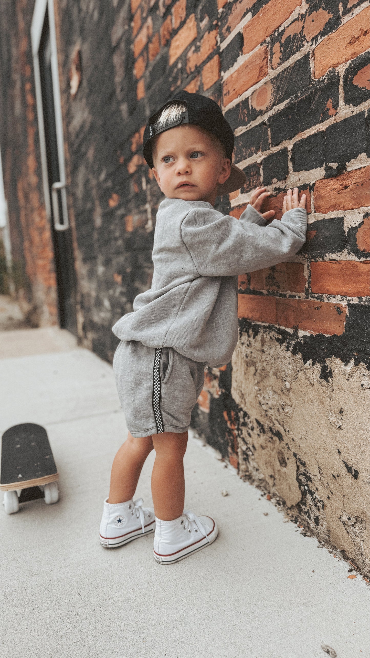 Grey Acid Wash Sweat Shorts