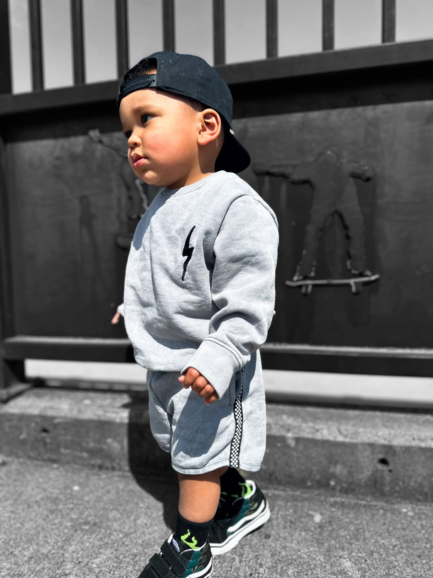 Grey Acid Wash Sweatshirt