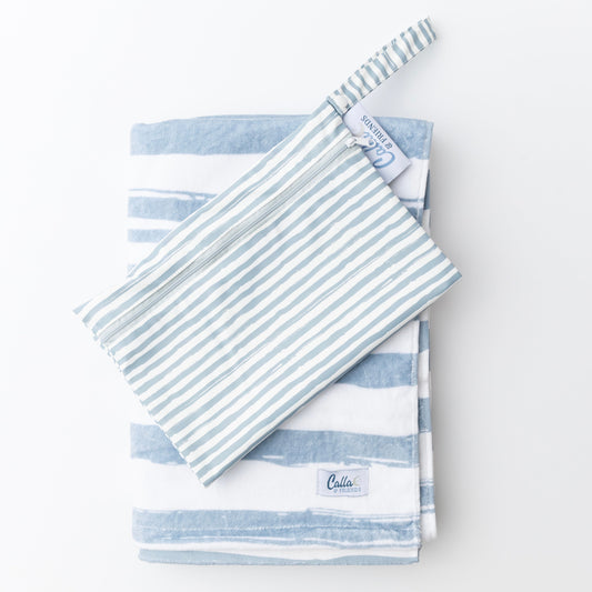 The Kenzie Beach Towel - Brush Stripes