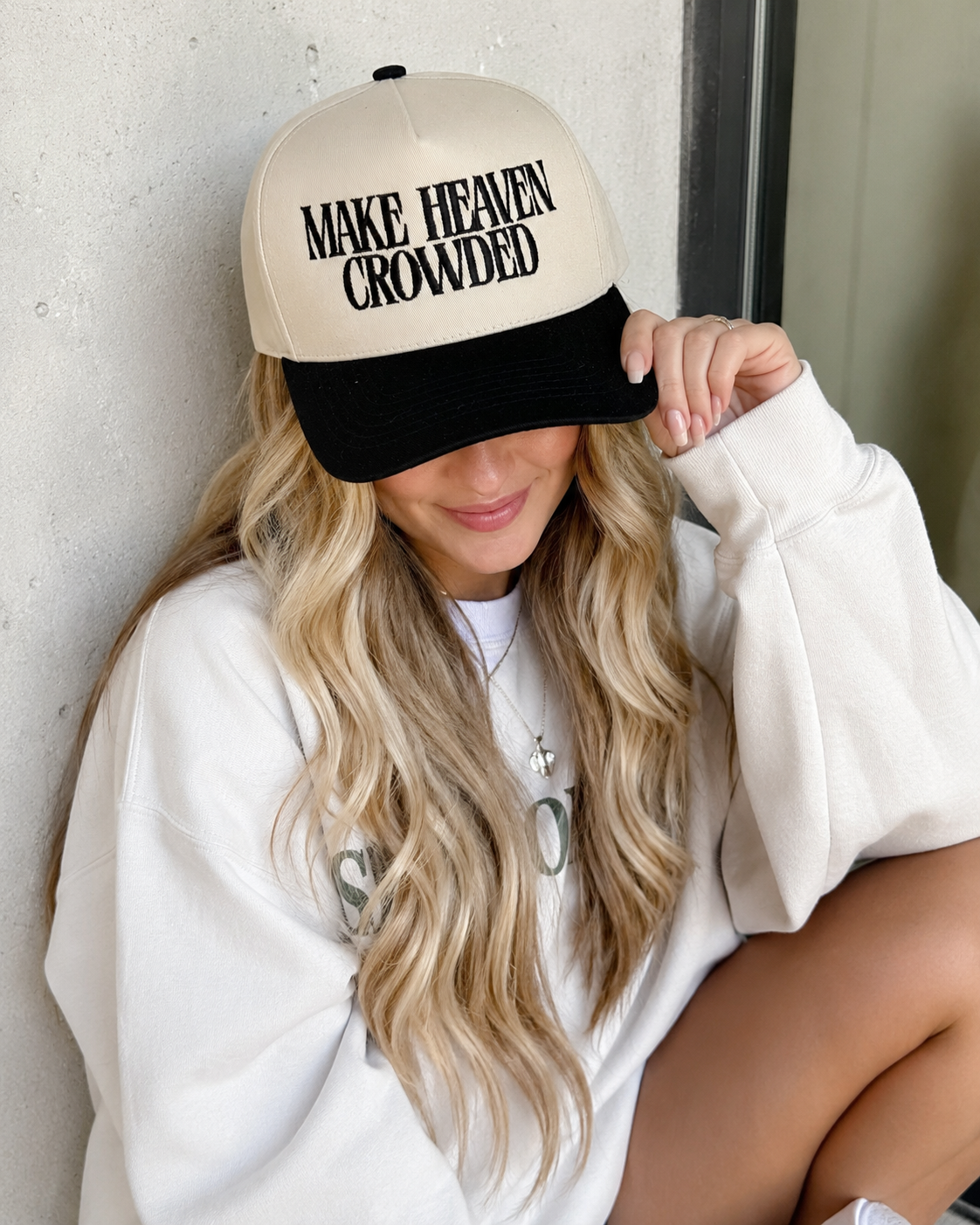 Make Heaven Crowded Embroidered Cap