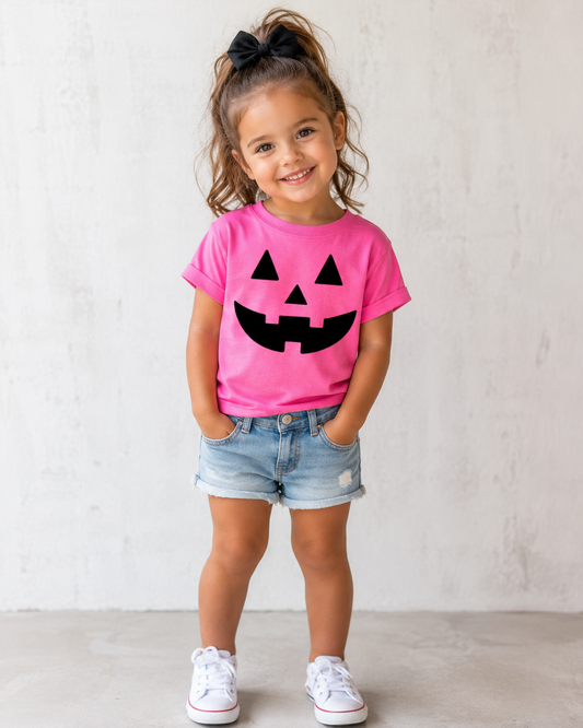 🎀 Pink Jack-o’-Lantern Baby/Toddler Tee
