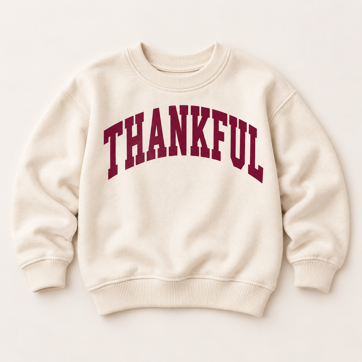 Thankful Varsity Kids Tee or Sweatshirt (Cream)