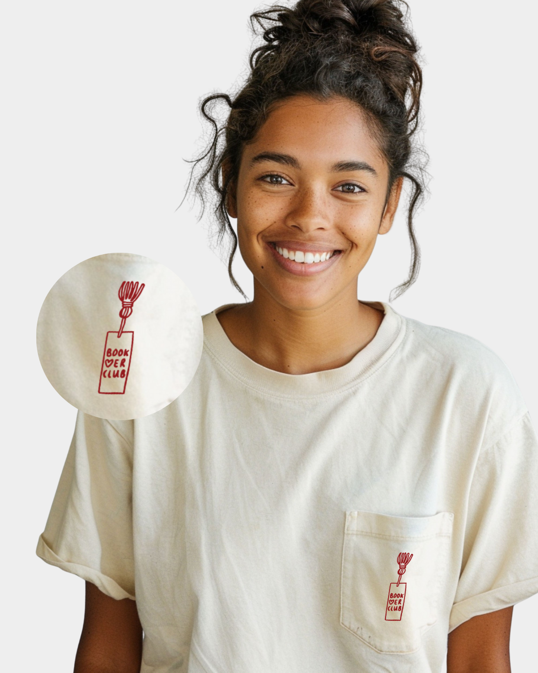 Book Lover Club Bookmark Pocket Tee