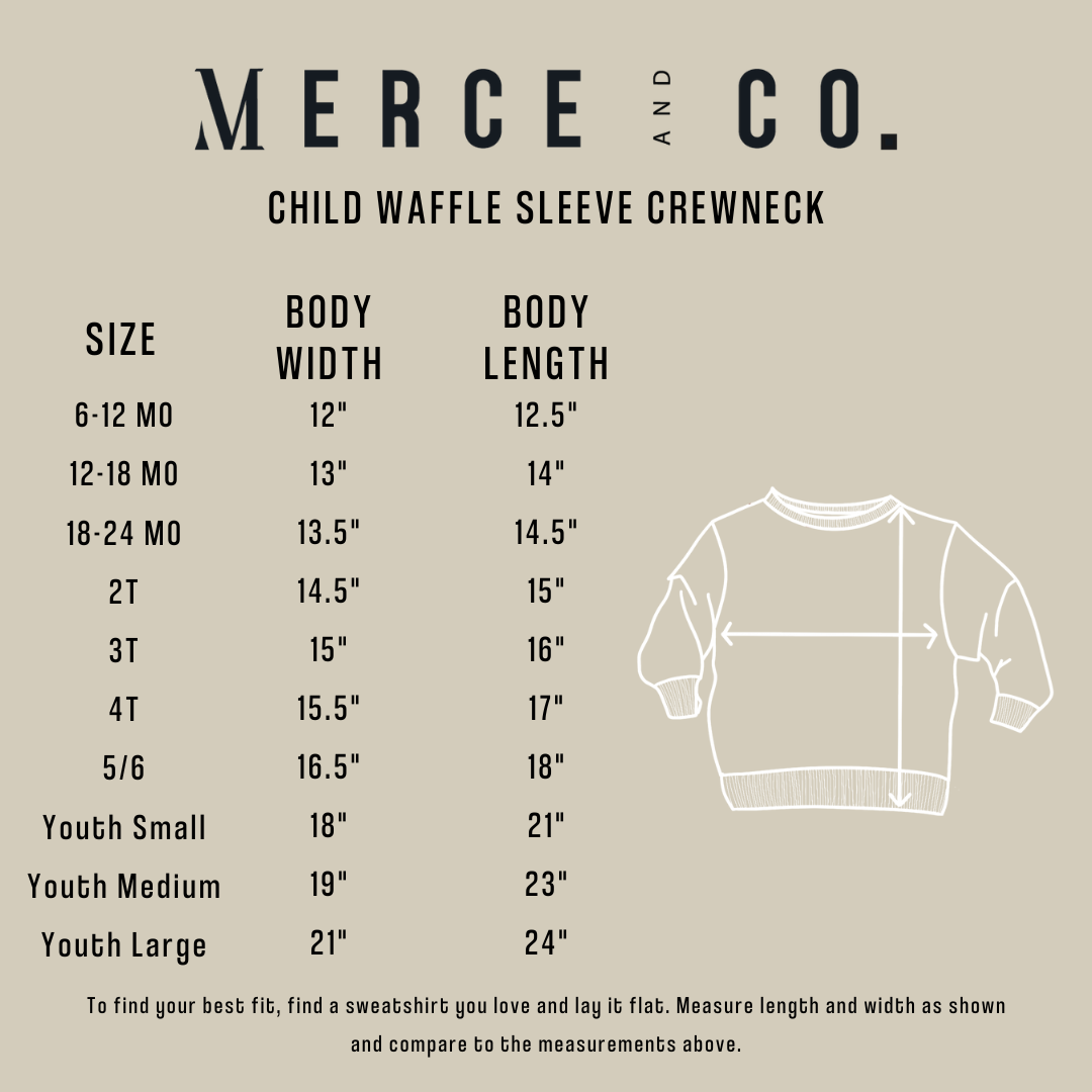 Merry Little Thing Child Waffle Sleeve Crewneck