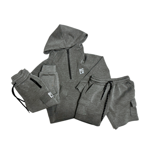 LUXE Half-Zip Sweatshirt (Stone Gray)