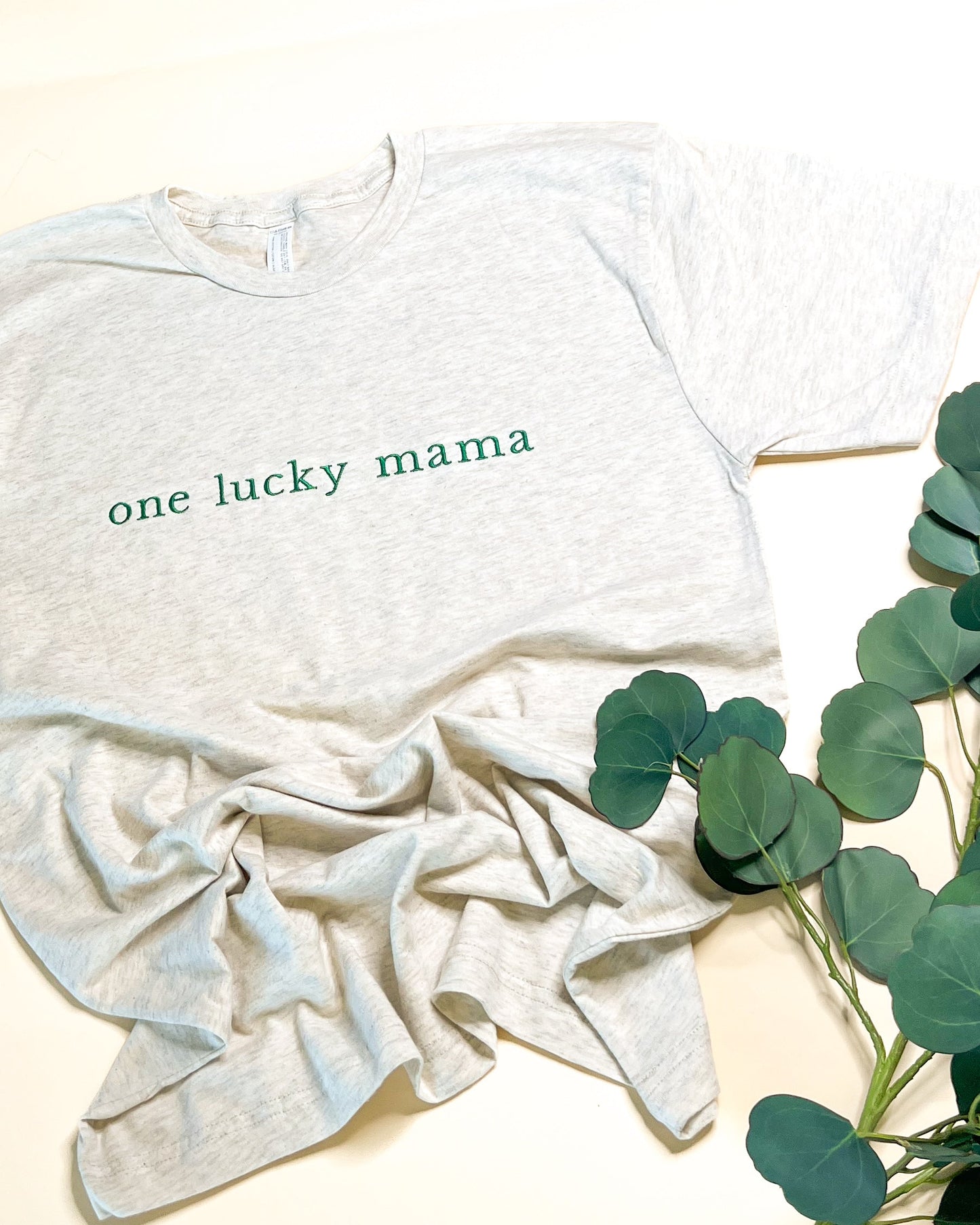 One Lucky Mama Embroidered Tee