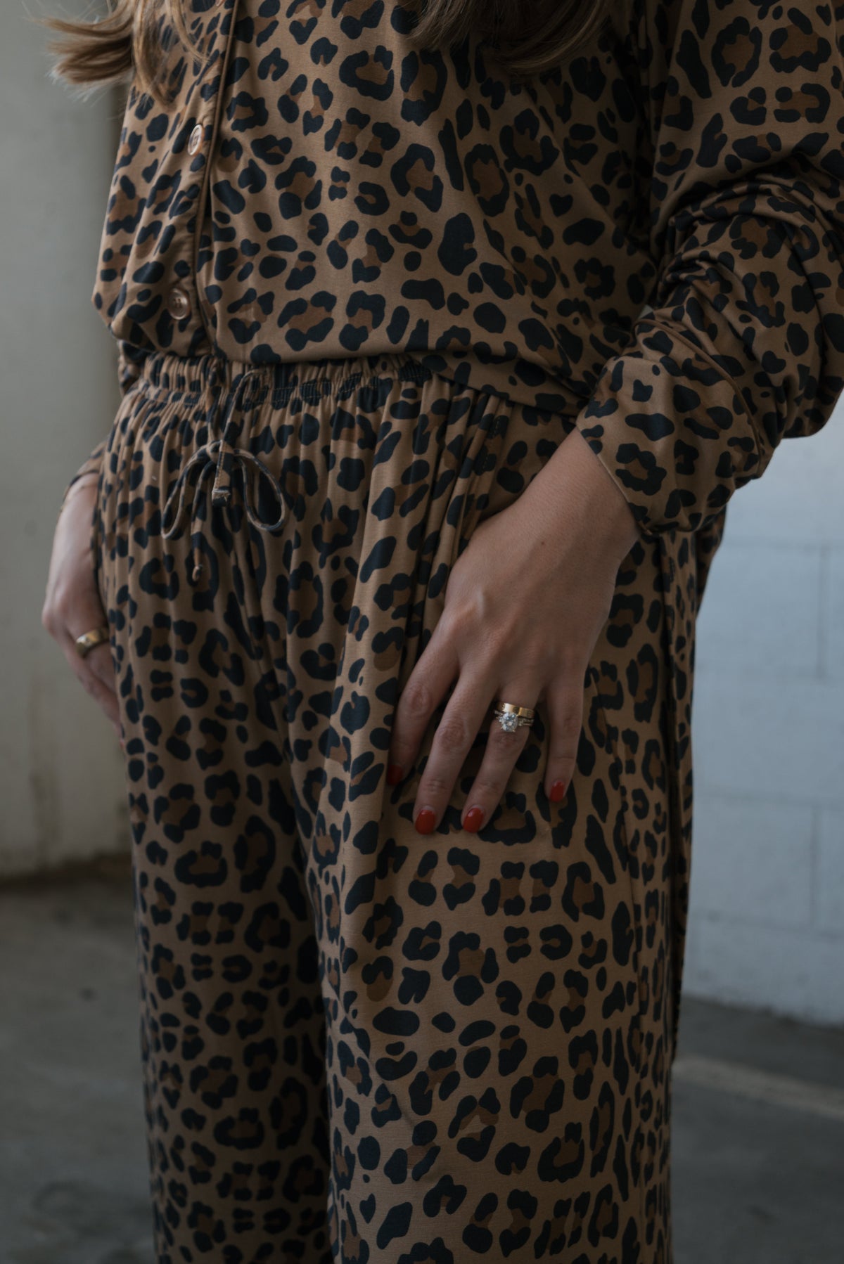 Women's Bamboo Button Up Lounge Set | Leopard
