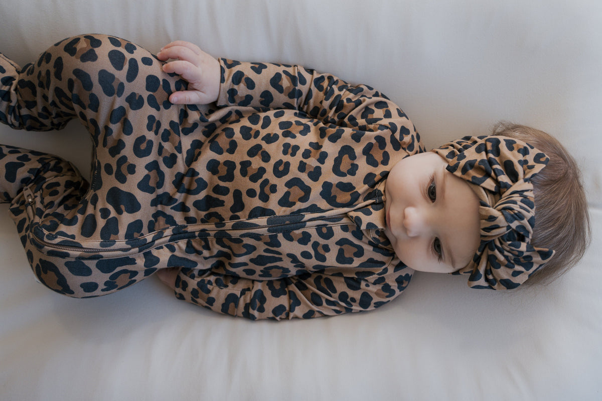 Bamboo Zip Pajamas | Leopard