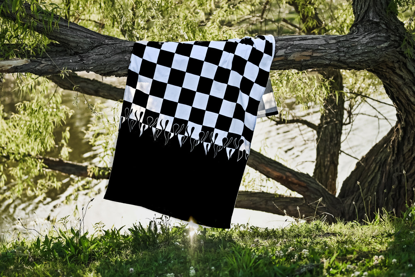 Checker Flame Beach Towel