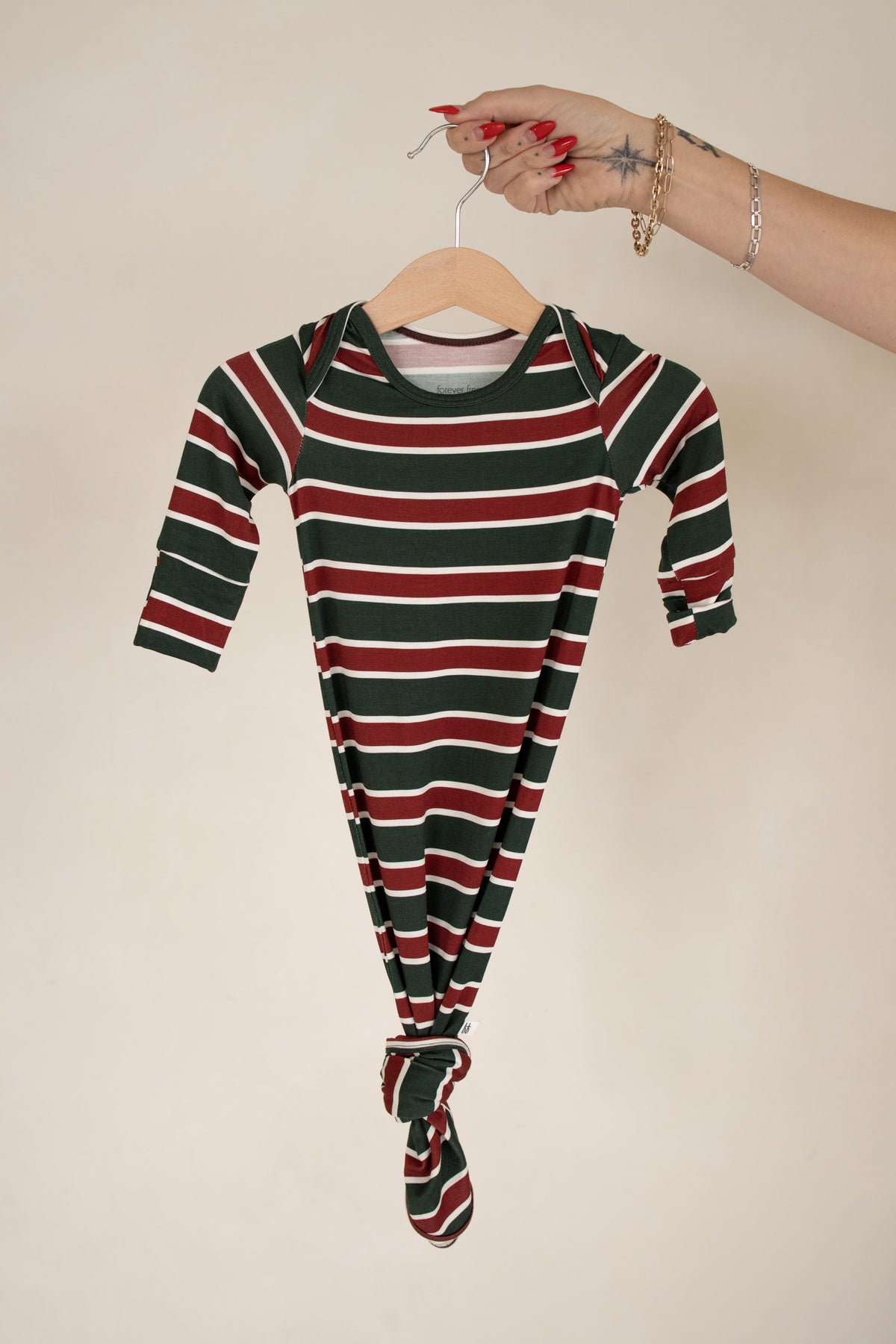 Bamboo Knotted Gown | Holiday Stripe