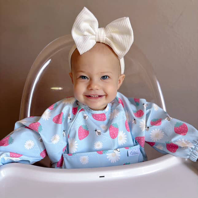 The Grayson Long Sleeve Bib - Strawberry Patch