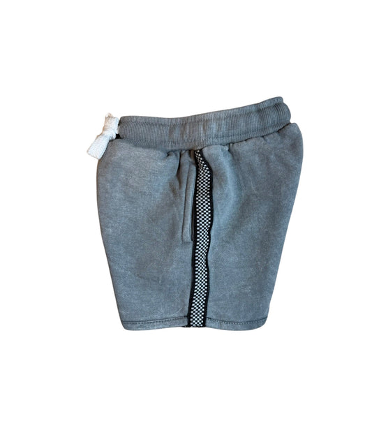 Grey Acid Wash Sweat Shorts