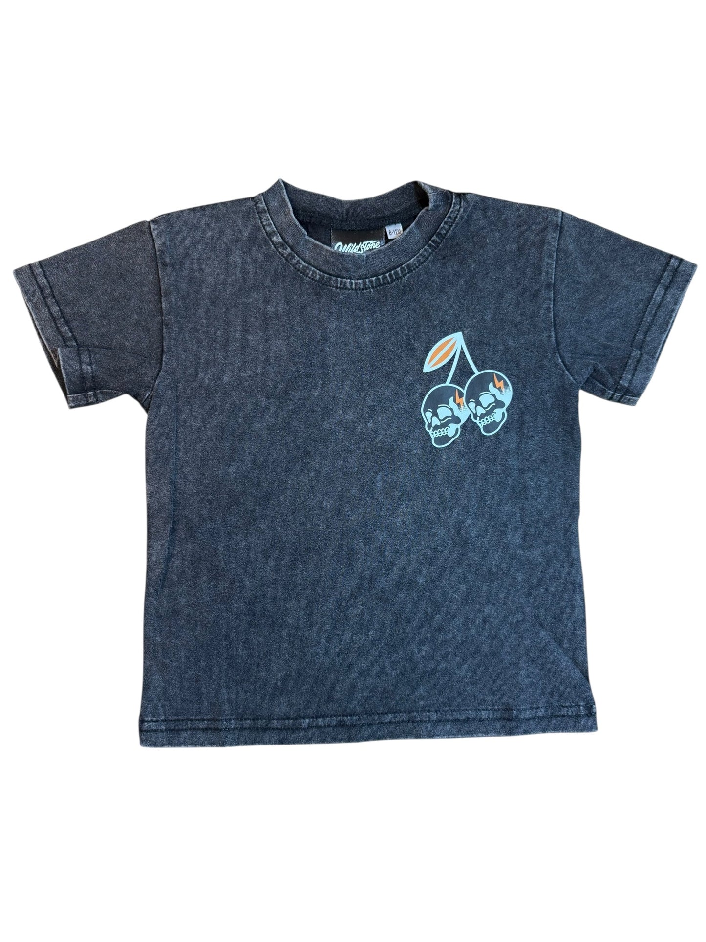 Cherry Skull Acid Wash Tee