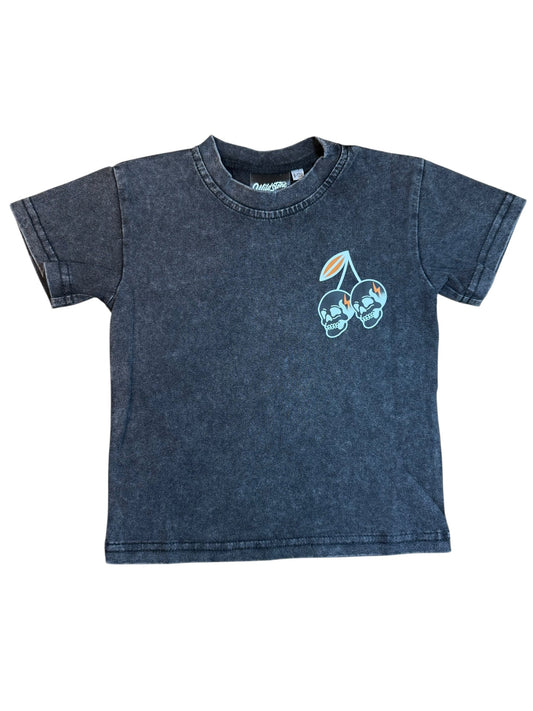 Cherry Skull Acid Wash Tee