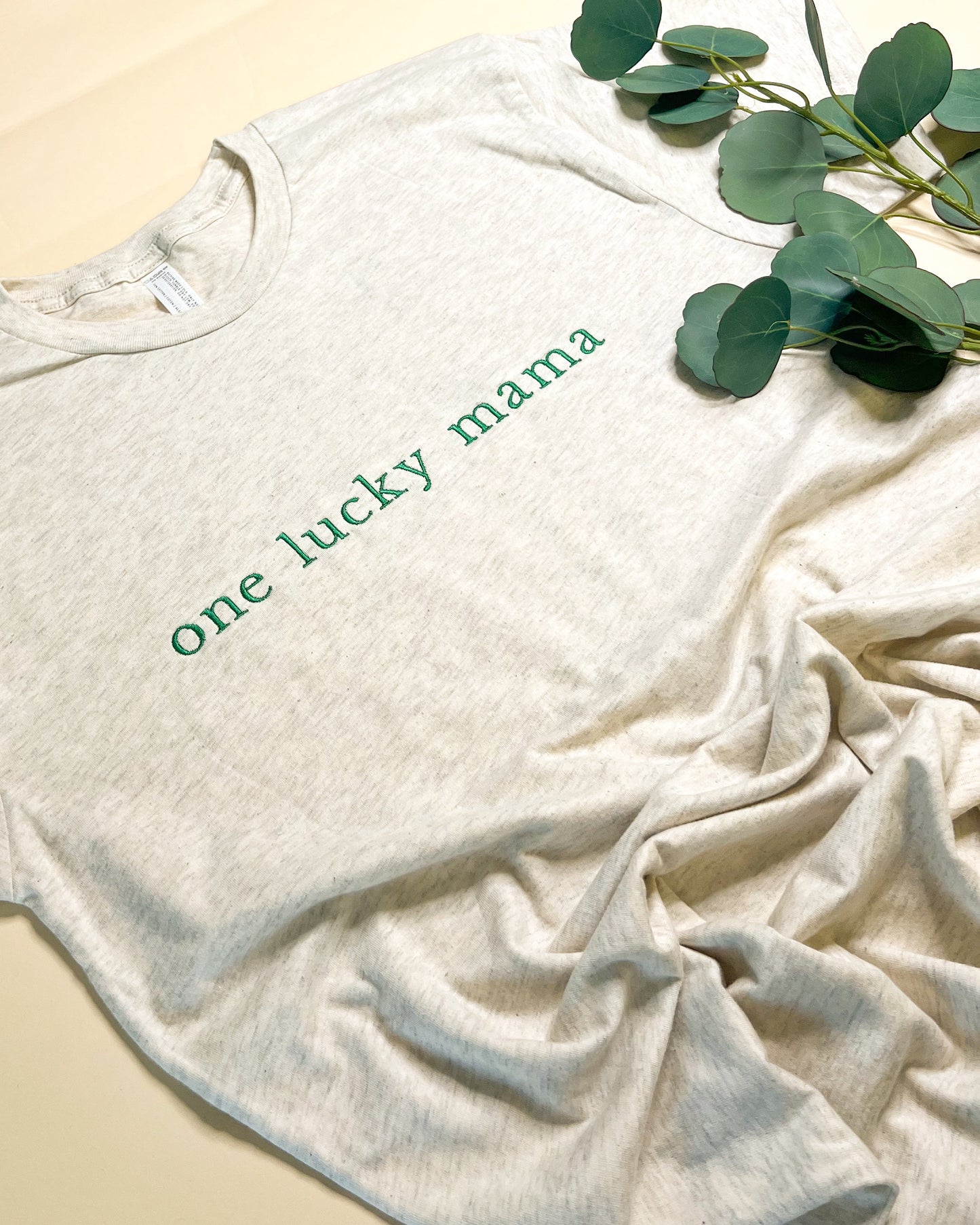 One Lucky Mama Embroidered Tee