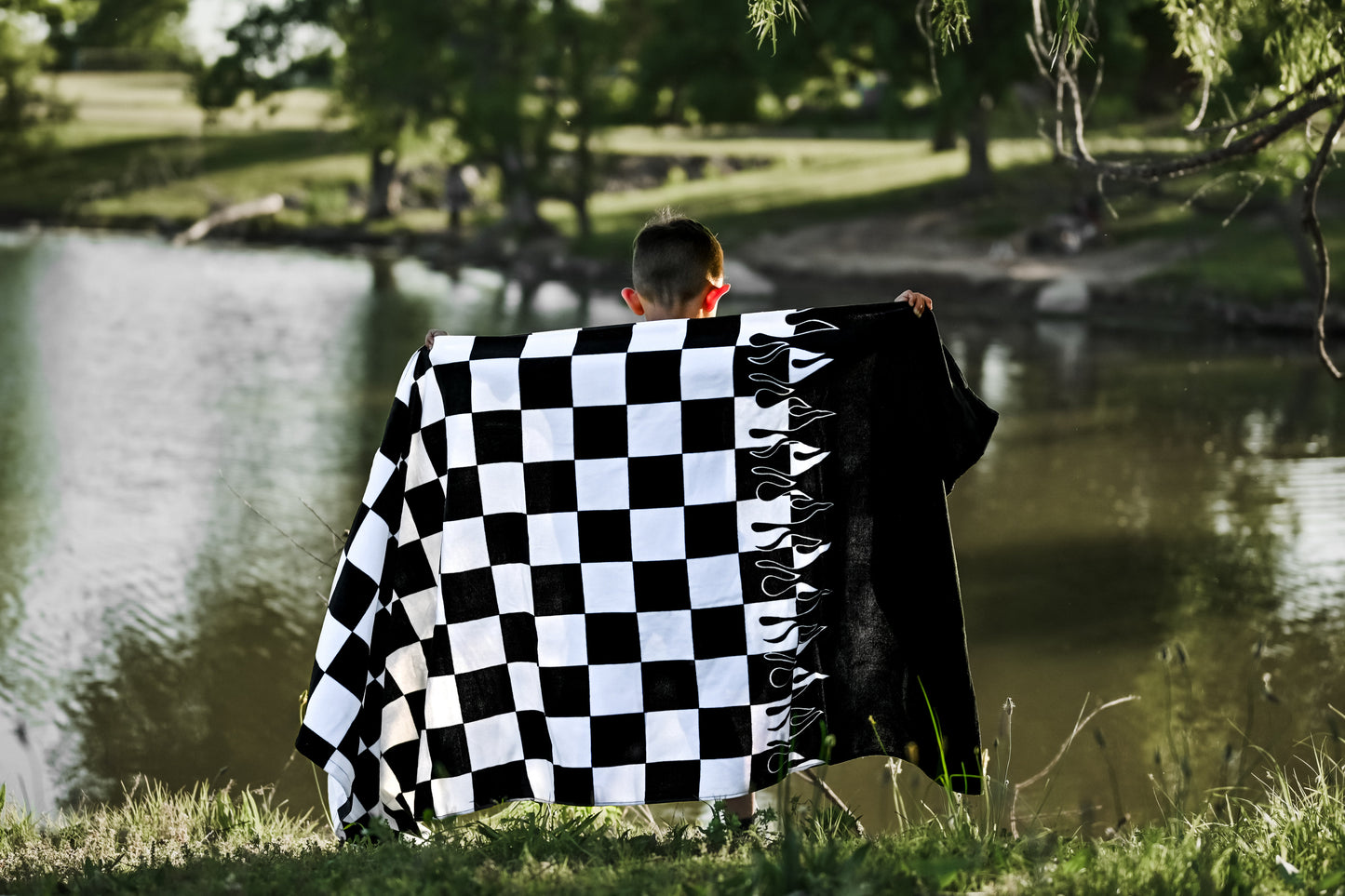 Checker Flame Beach Towel