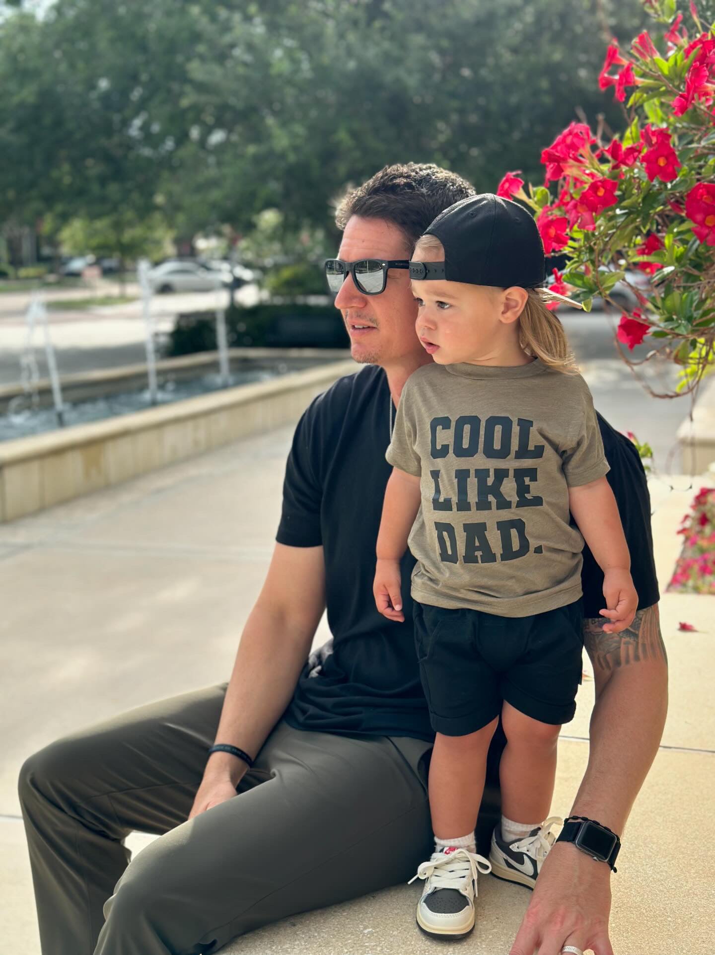 Cool Like Dad Black on Green tee