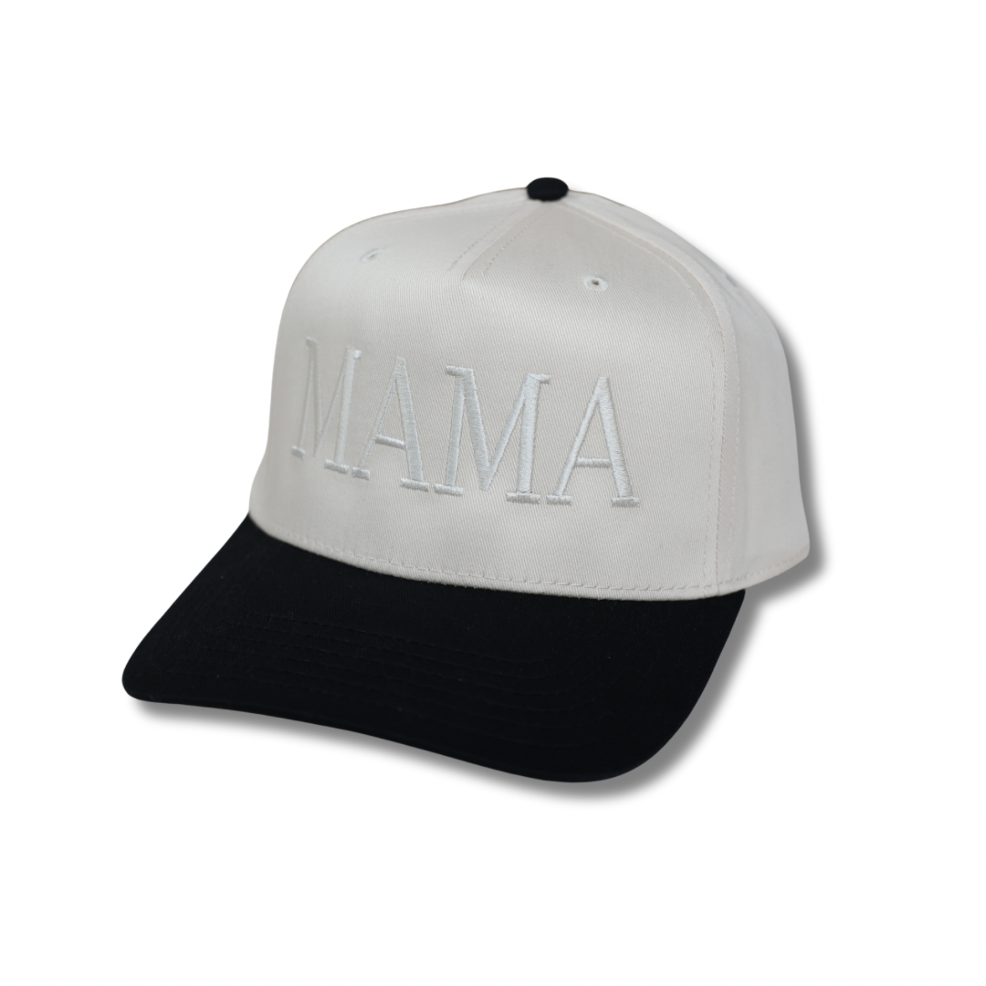 MAMA BLACK AND CREAM HAT