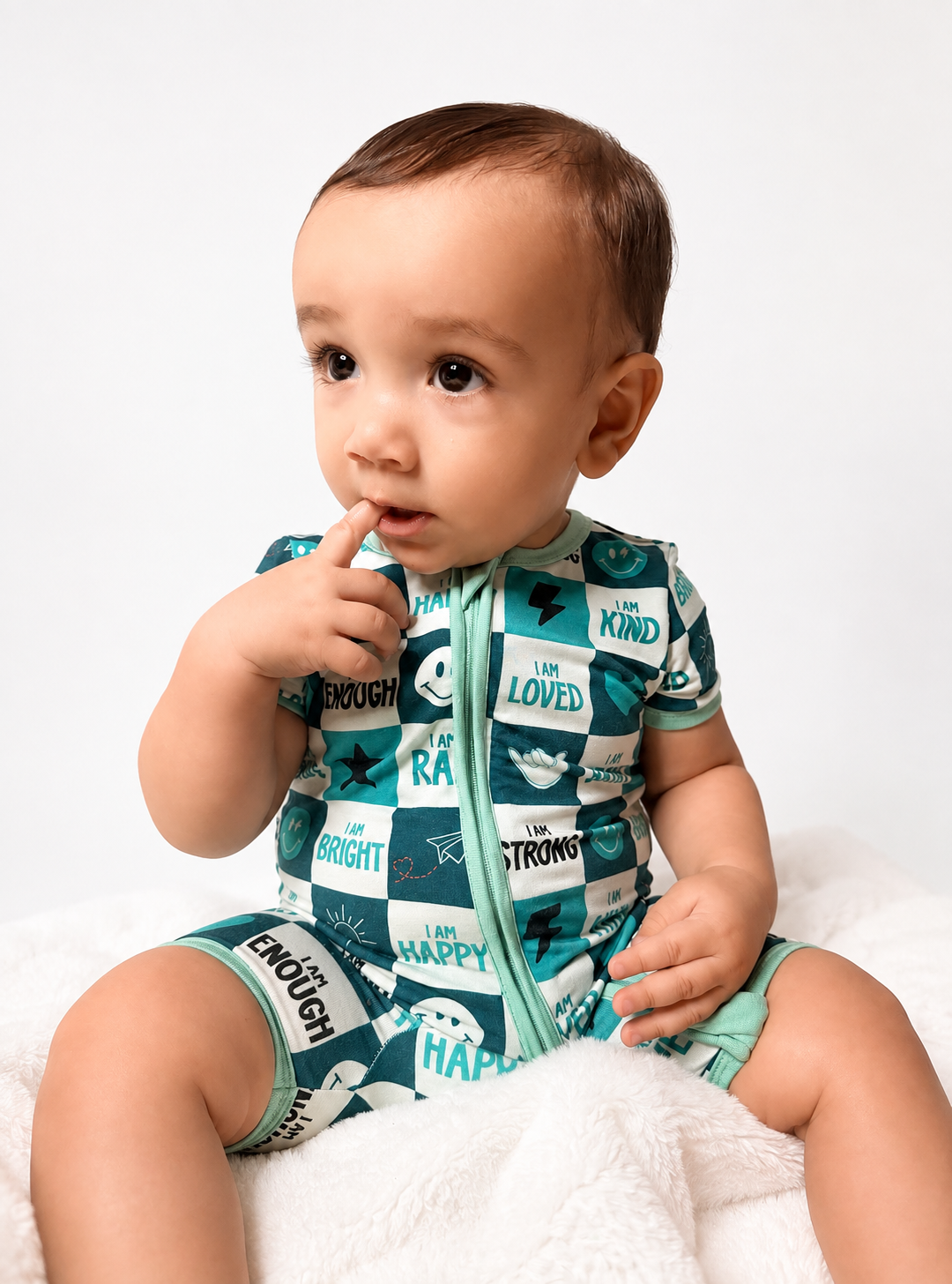 Dream Big Affirmation Pajamas (B) - Shorty Zippy Romper