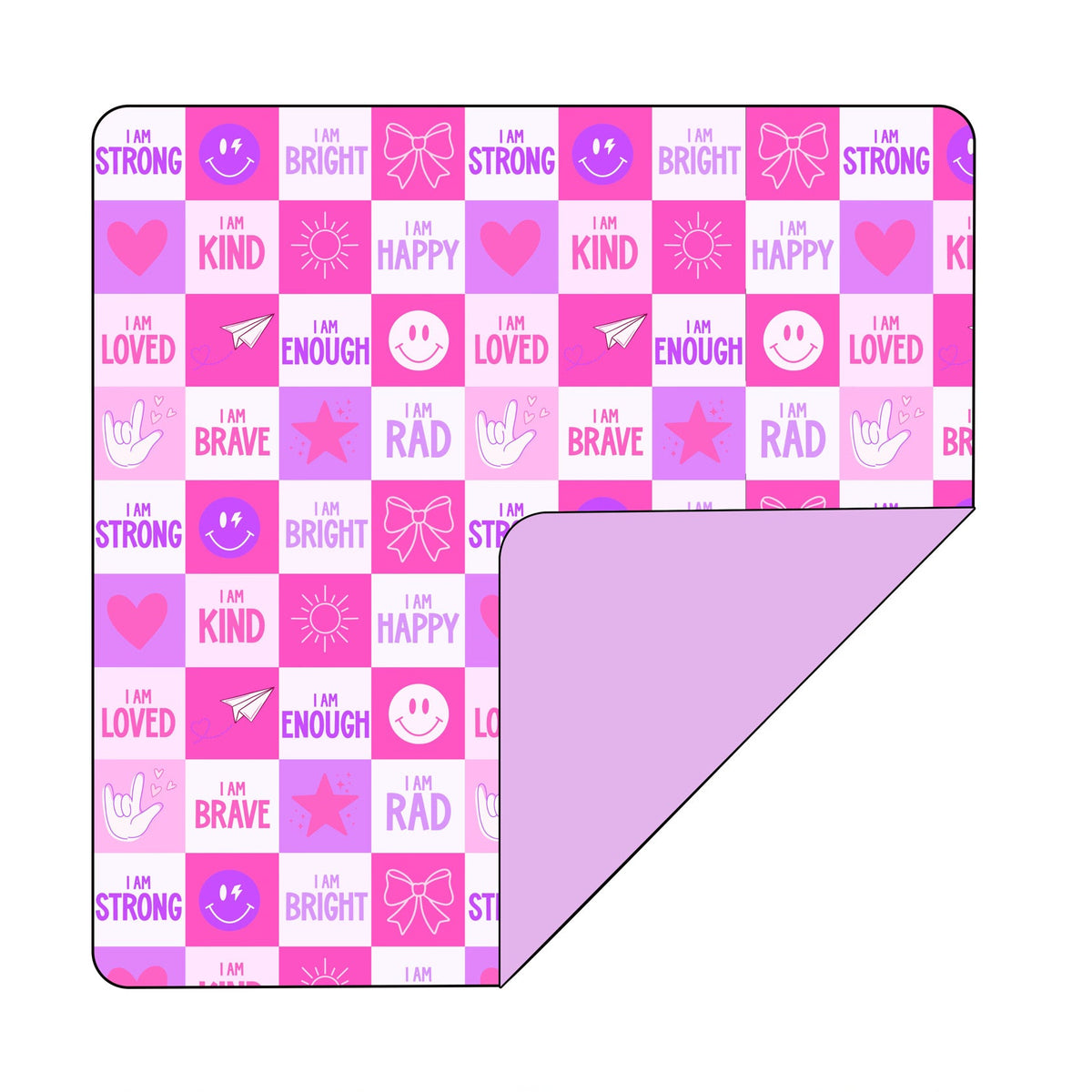 Dream Big Affirmation 50x50 blanket pink