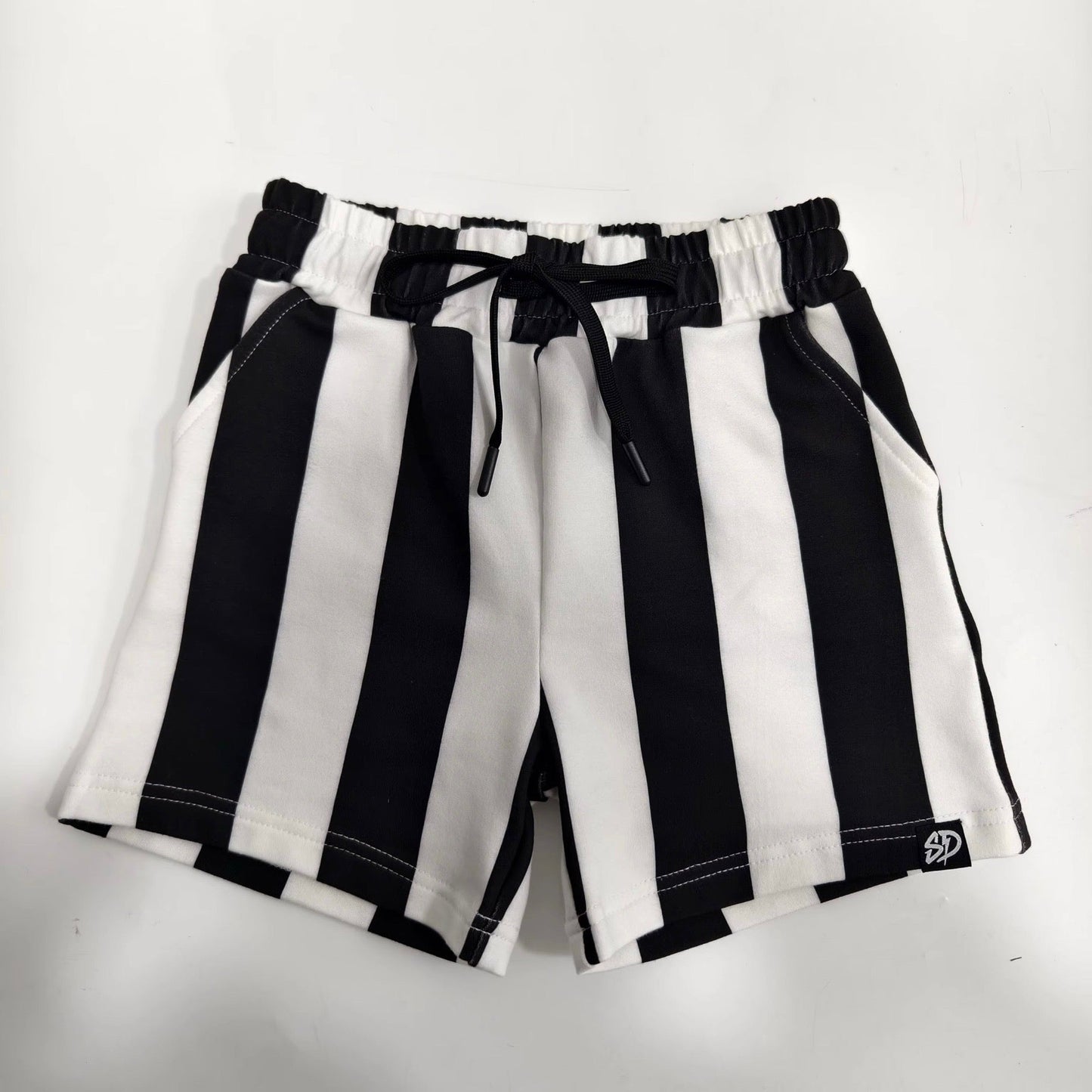 BLACK & WHITE STRIPED • SHORTS