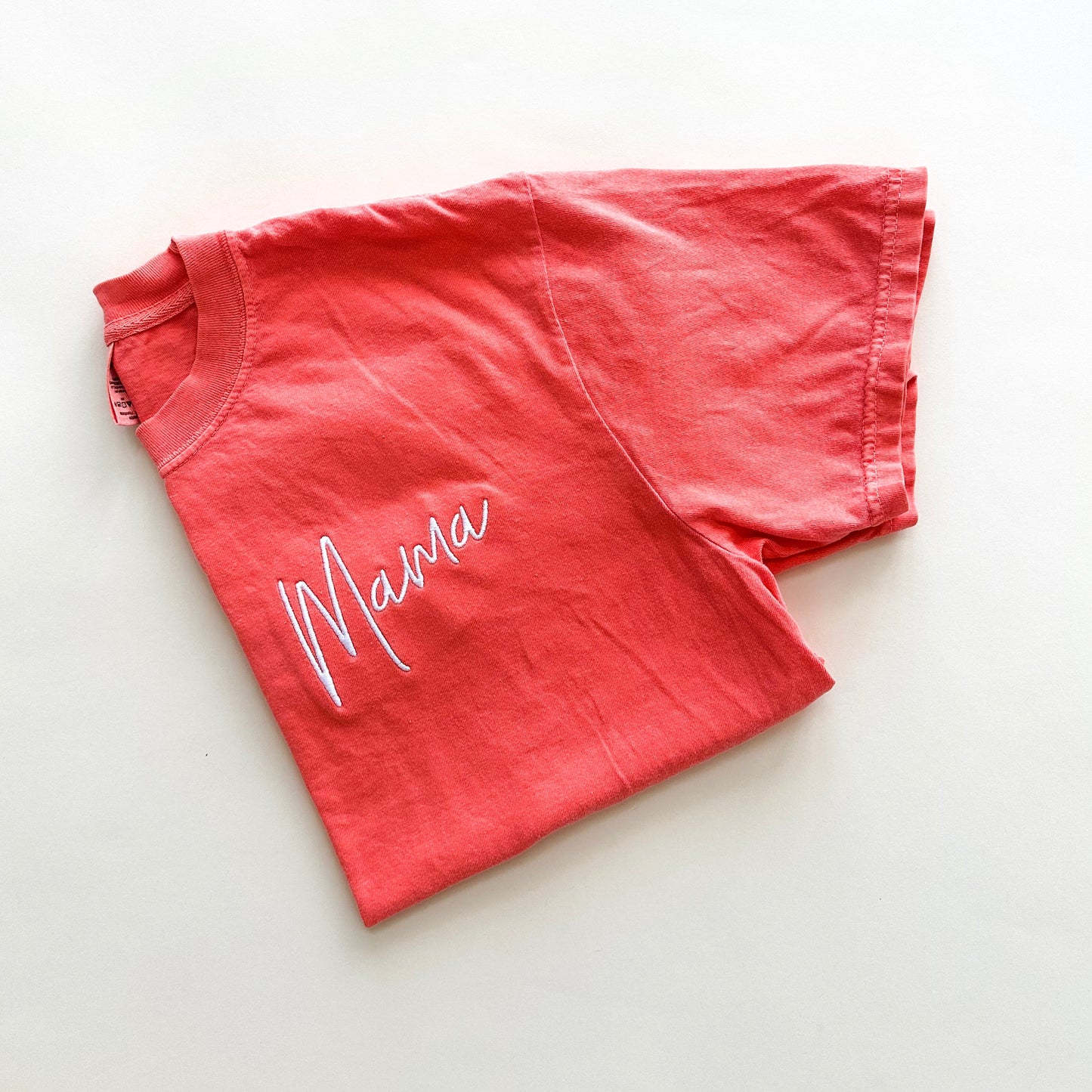 Mama Embroidered Handwritten Tee - Left Chest