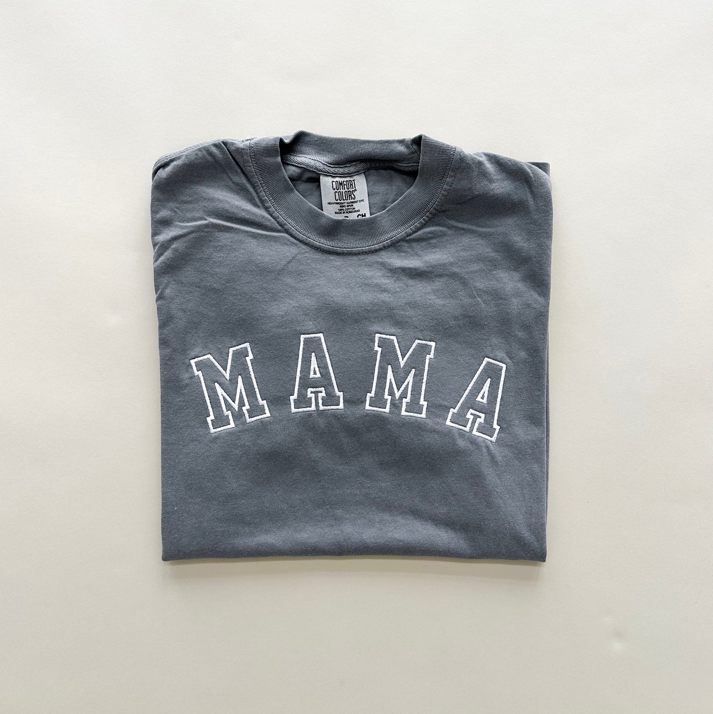 Mama Tee - Embroidered Varsity Design