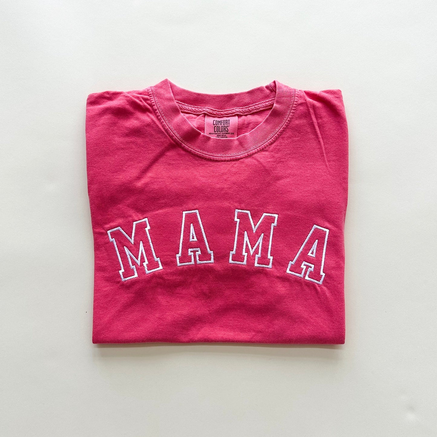 Mama Tee - Embroidered Varsity Design