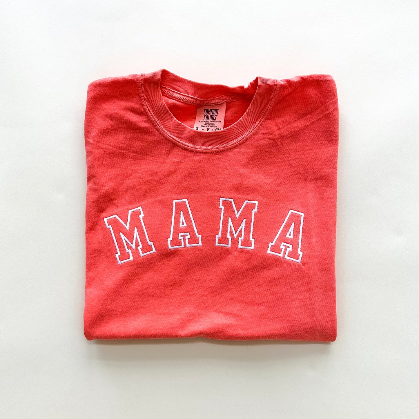 Mama Tee - Embroidered Varsity Design